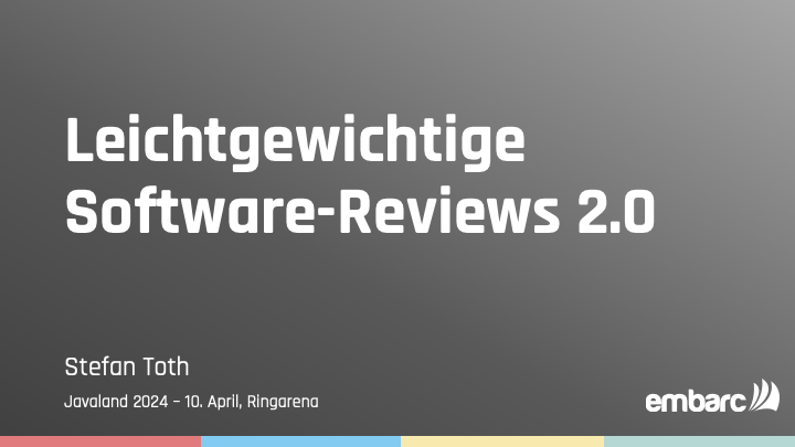 Teaser-Bild für pdf: Javaland 2024: Leichtgewichtige Software-Reviews 2.0