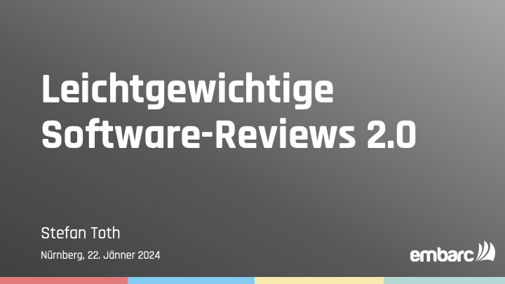 Teaser-Bild für pdf: Softwarearchitektur Meetup: Leichtgewichtige Software-Reviews 2.0