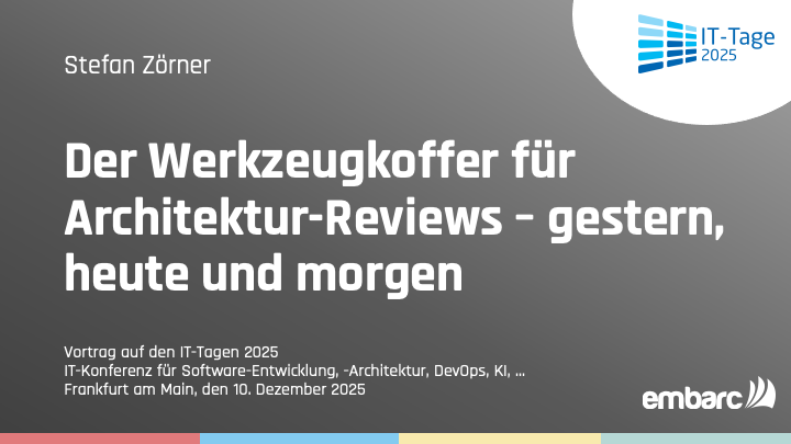 Teaser-Bild für pdf: IT-Tage 2025: Der Werkzeugkoffer für Architektur-Reviews