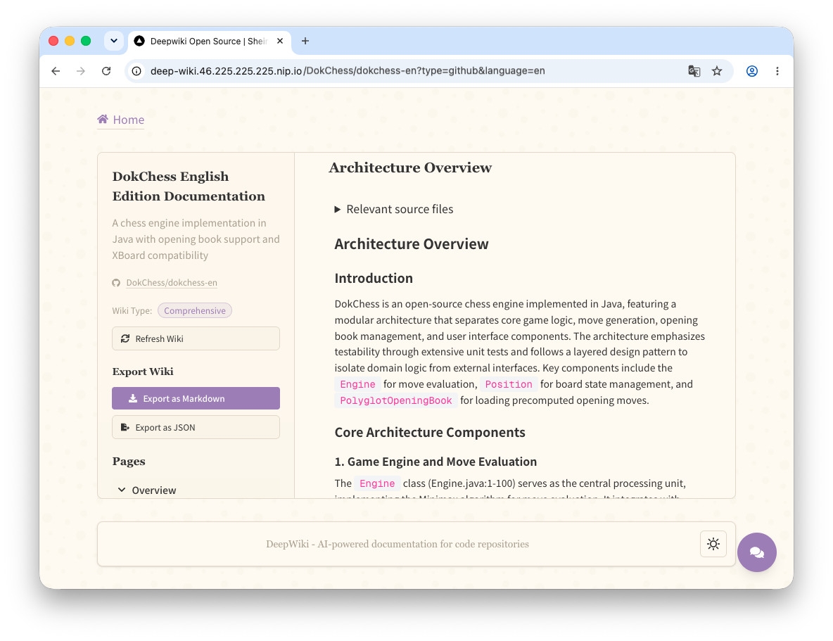 DokChess in DeepWiki-Open