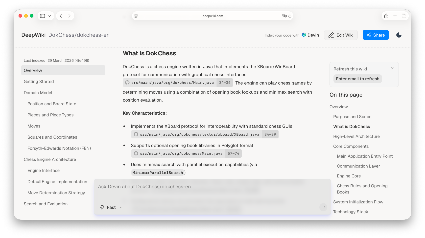 DeepWiki für DokChess